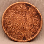 Half Pice Coin 1886 Victoria Empress Copper Coin