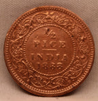 Half Pice Coin 1888 Victoria Empress Copper Coin