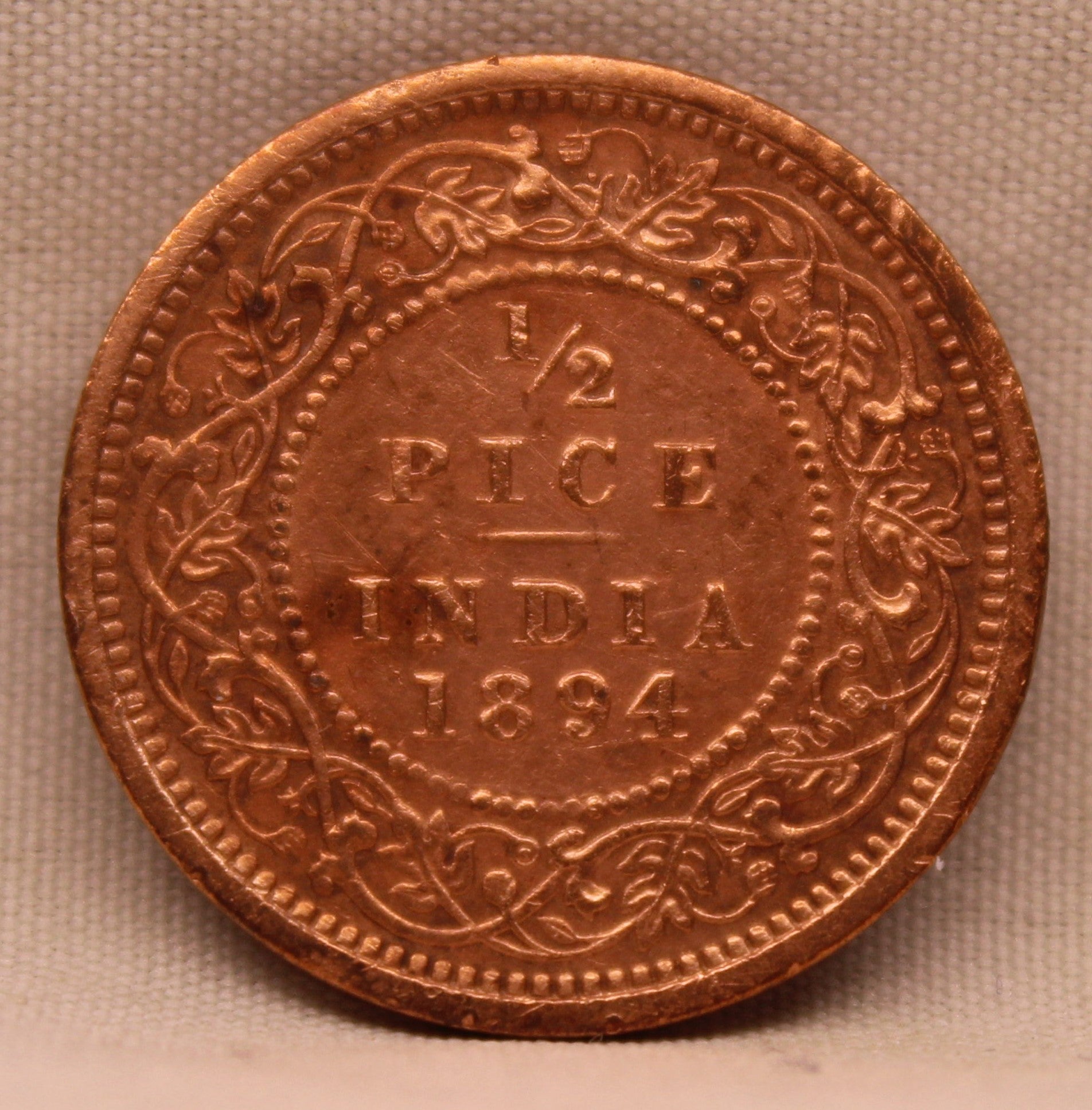 Half Pice Coin 1894 Victoria Empress Copper Coin