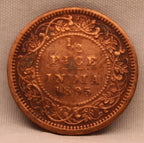 Half Pice Coin 1895 Victoria Empress Copper Coin