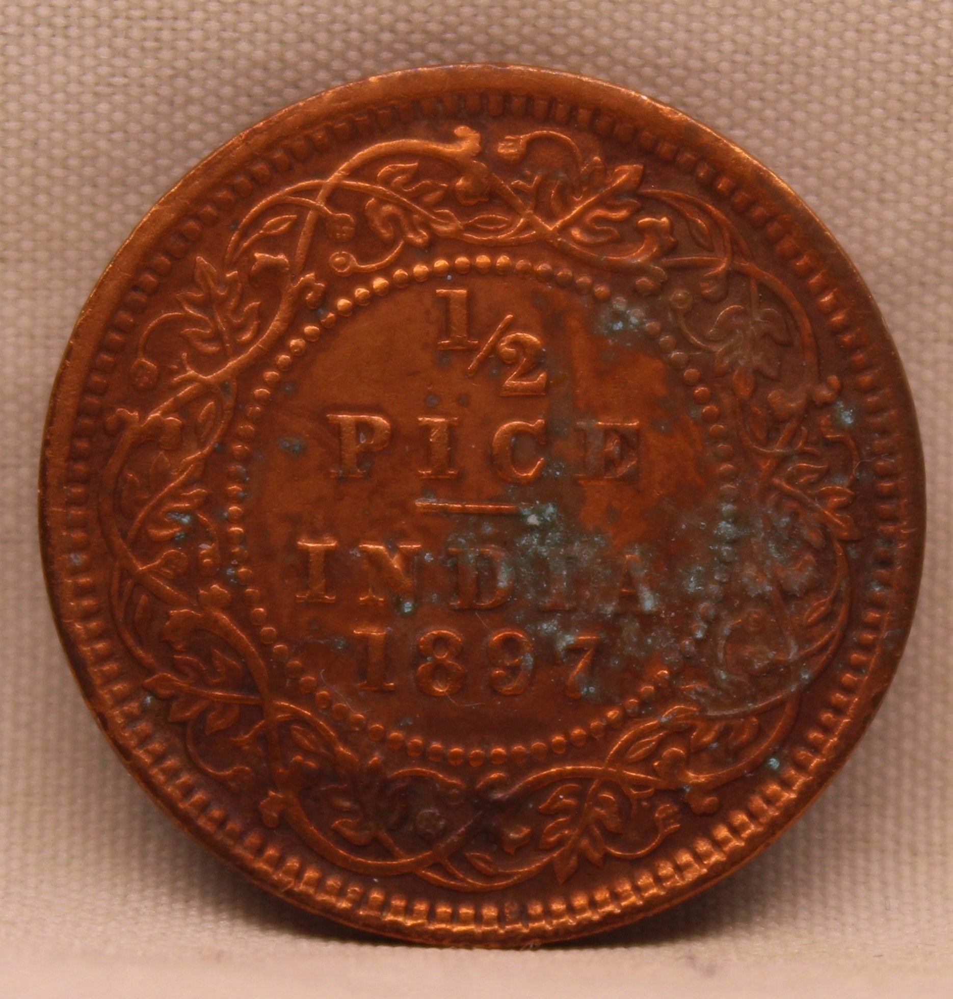 Half Pice Coin 1897 Victoria Empress Copper Coin