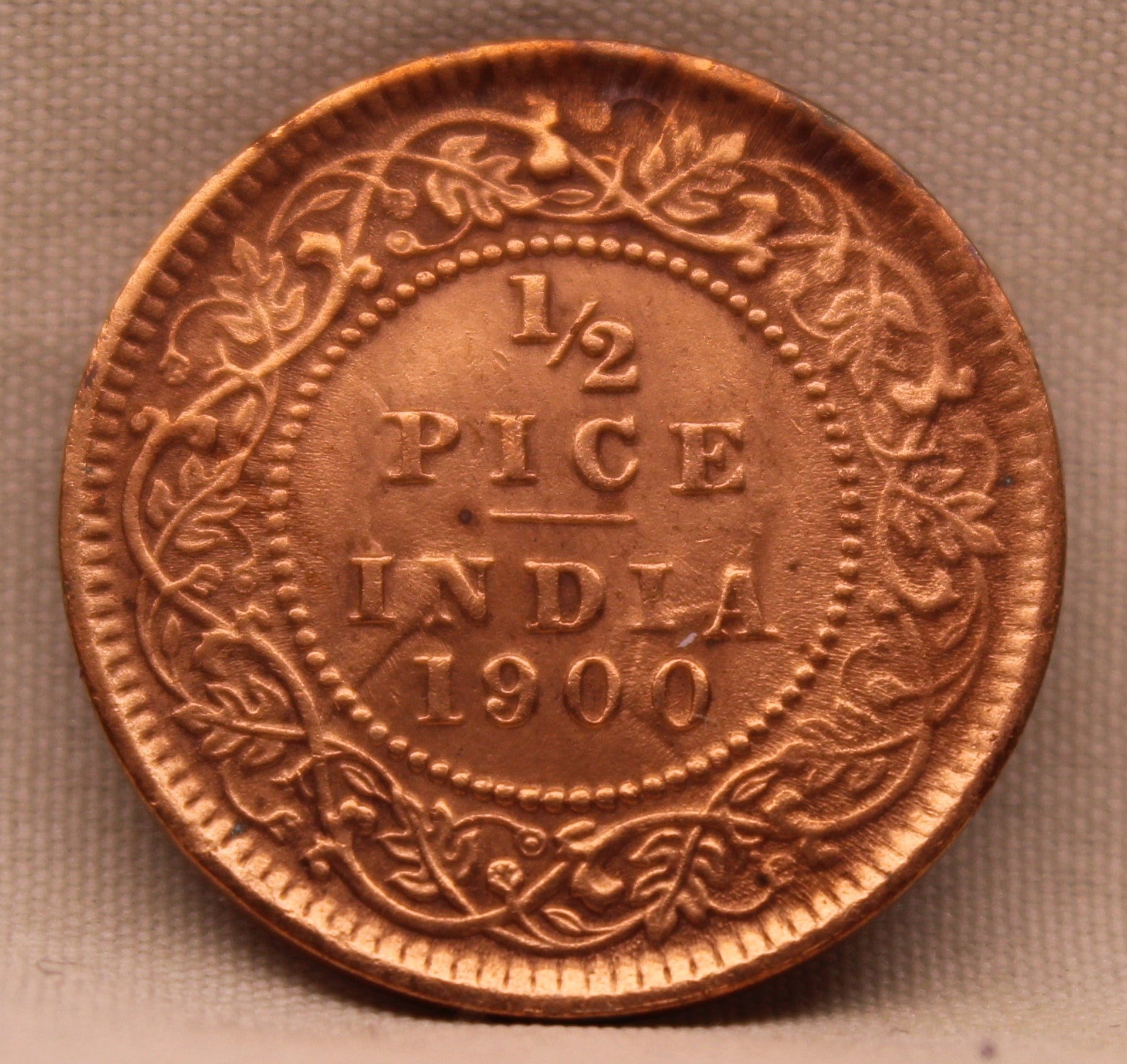 Half Pice Coin 1900 Victoria Empress Copper Coin