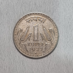 1977 Indian Republic 1 Rupee Coin Bombay Mint Condition UNC