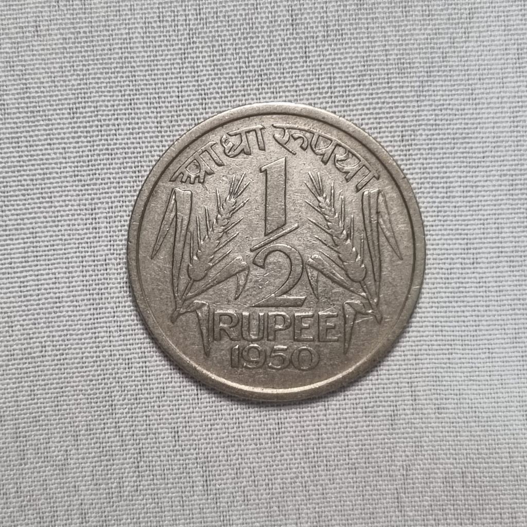 Half Rupee 1950 George V coins