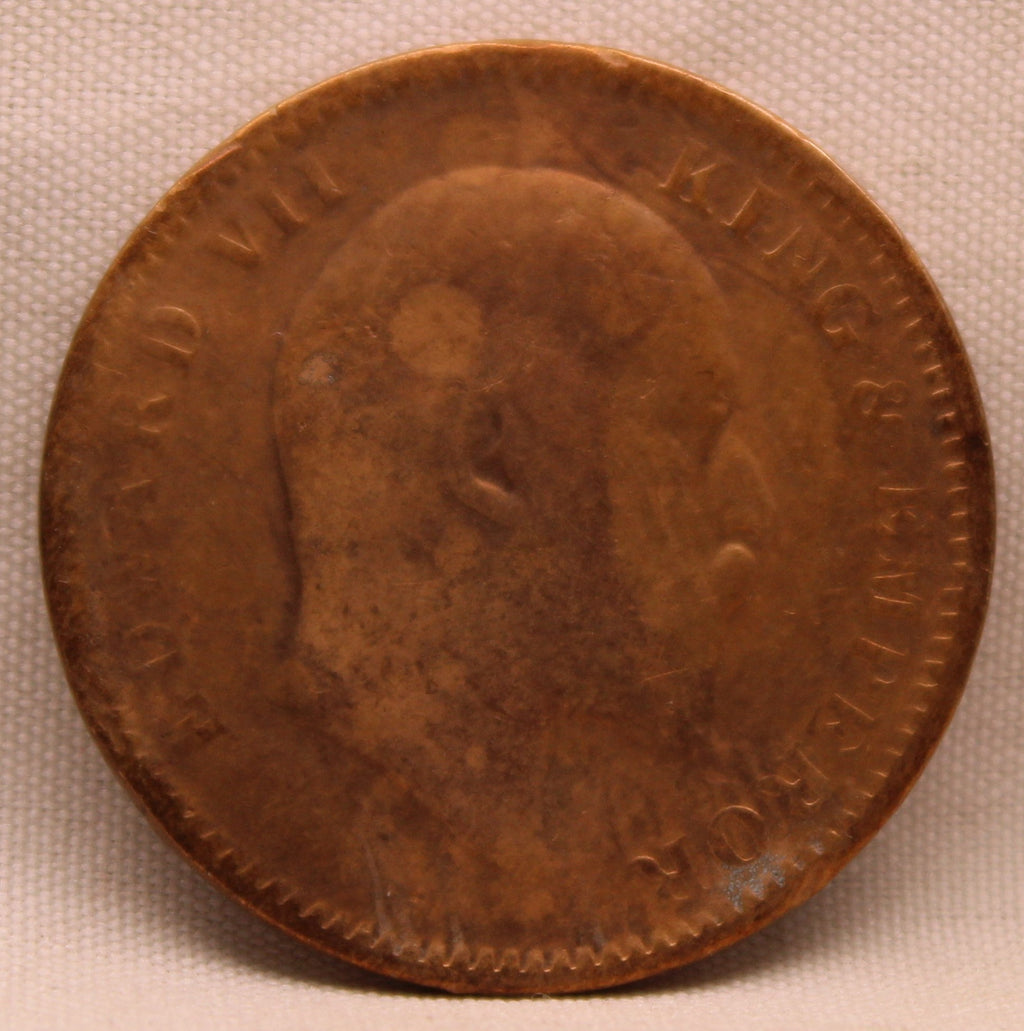 Quarter Anna 1907 Edward VII Bronze Coins