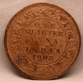 Quarter Anna 1908 Edward VII Bronze Coins