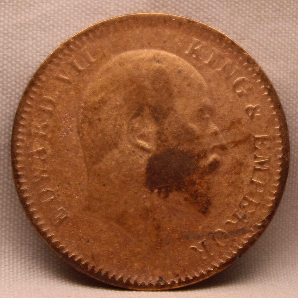 Quarter Anna 1908 Edward VII Bronze Coins