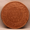 Quarter Anna 1905 Edward VII Copper Coins