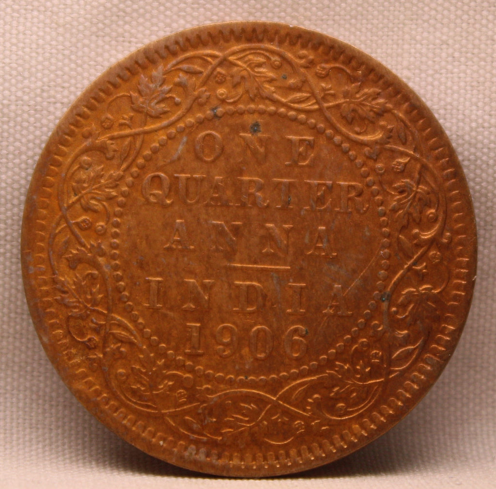 Quarter Anna 1906 Edward VII Bronze Coins