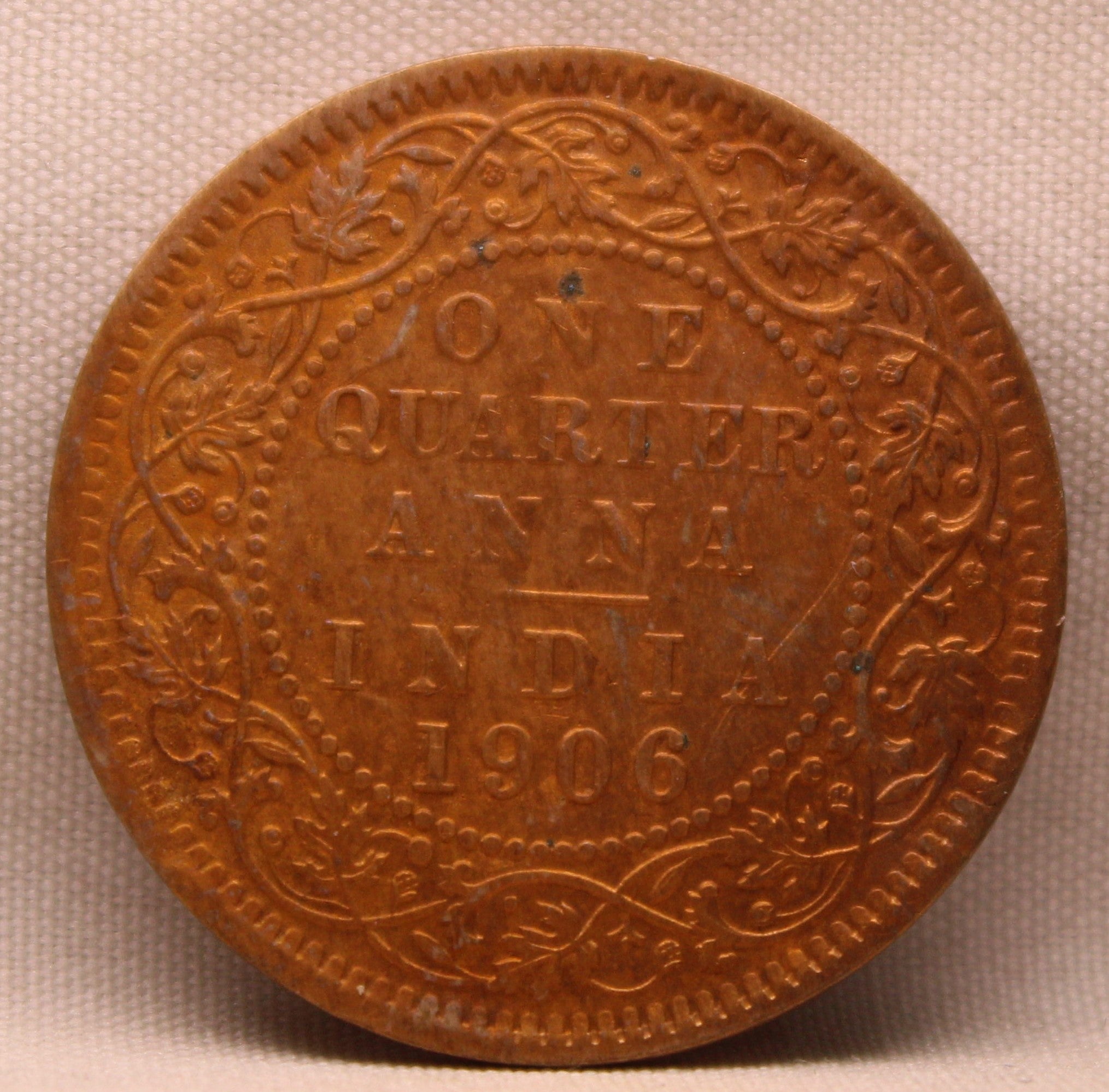 Quarter Anna 1906 Edward VII Bronze Coins