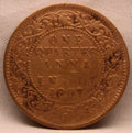 Quarter Anna 1907 Edward VII Bronze Coins