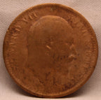 Quarter Anna 1907 Edward VII Bronze Coins