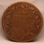 Quarter Anna 1910 Edward VII Bronze Coins