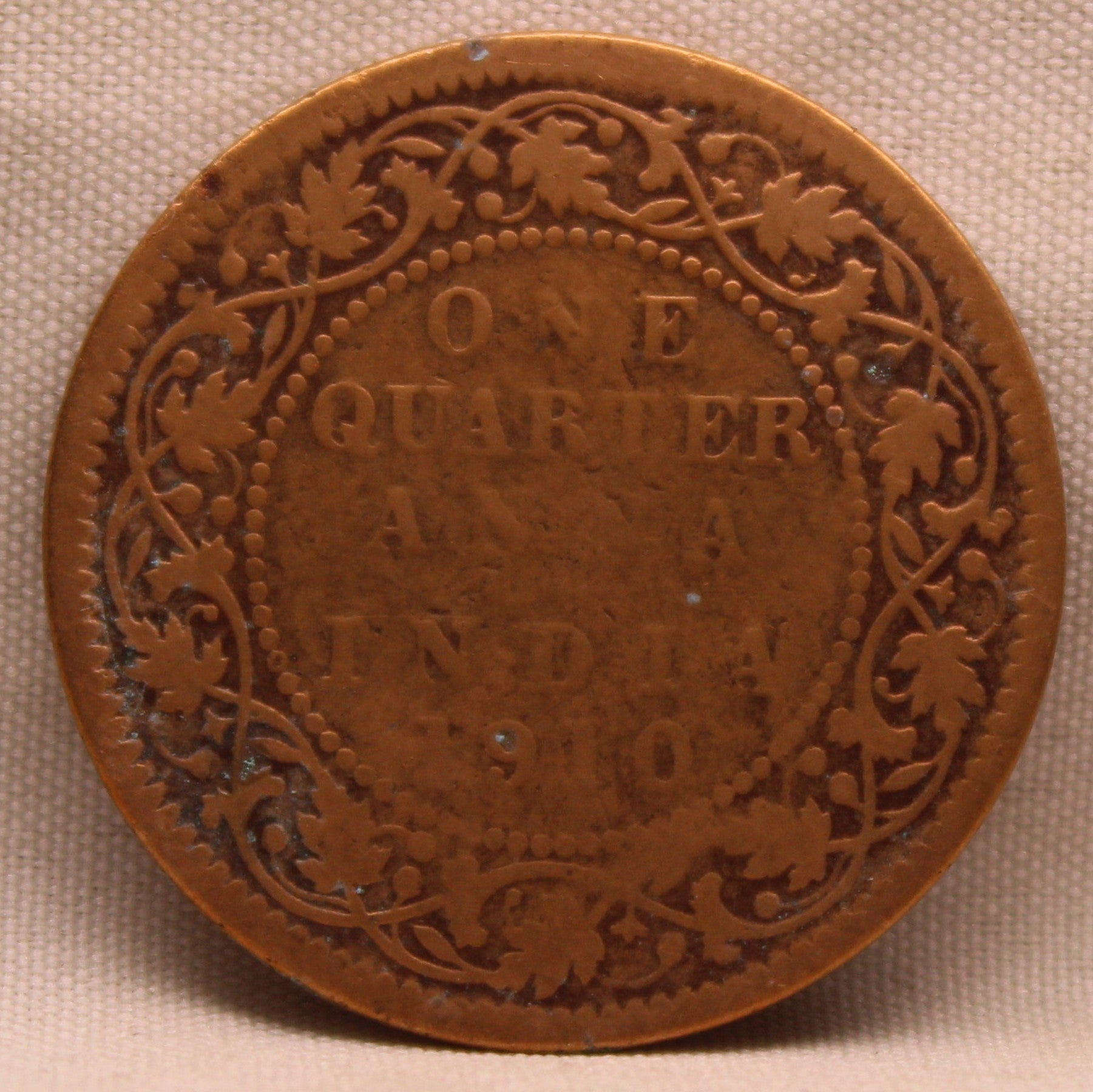 Quarter Anna 1910 Edward VII Bronze Coins