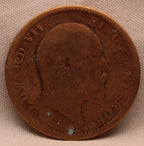 Quarter Anna 1910 Edward VII Bronze Coins