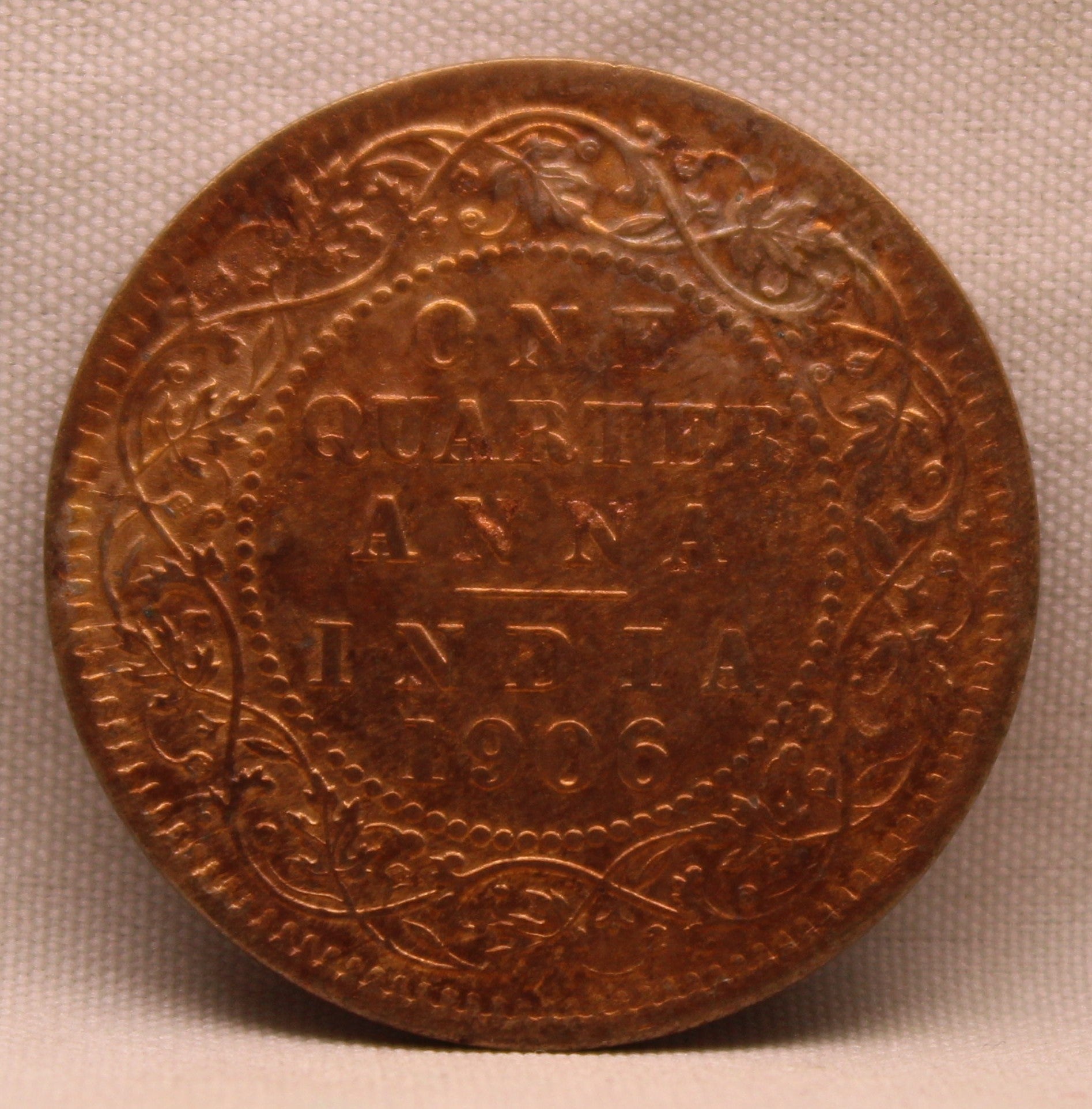 Quarter Anna 1906 Edward VII Bronze Coins