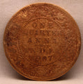 Quarter Anna 1907 Edward VII Bronze Coins