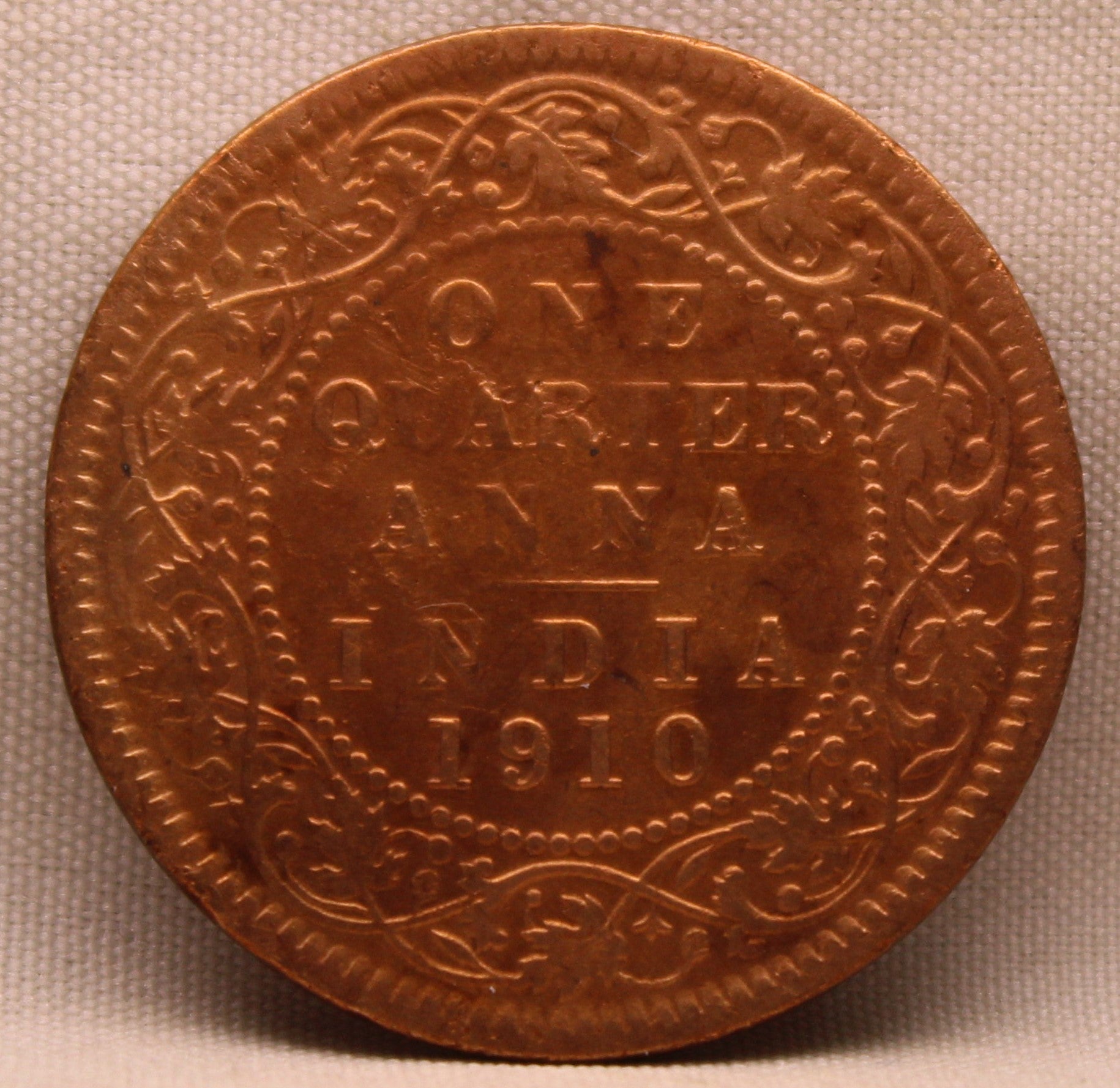 Quarter Anna 1910 Edward VII Bronze Coins