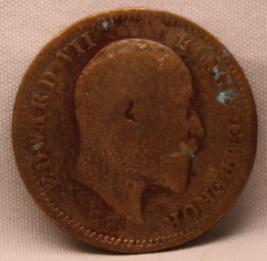 Quarter Anna 1908 Edward VII Bronze Coins