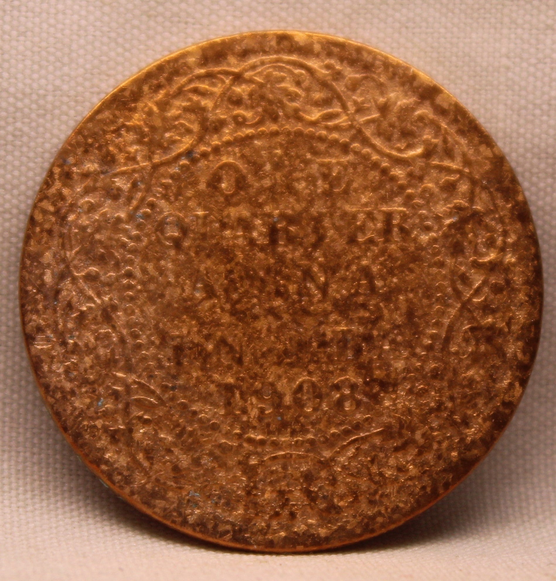 Quarter Anna 1908 Edward VII Bronze Coins