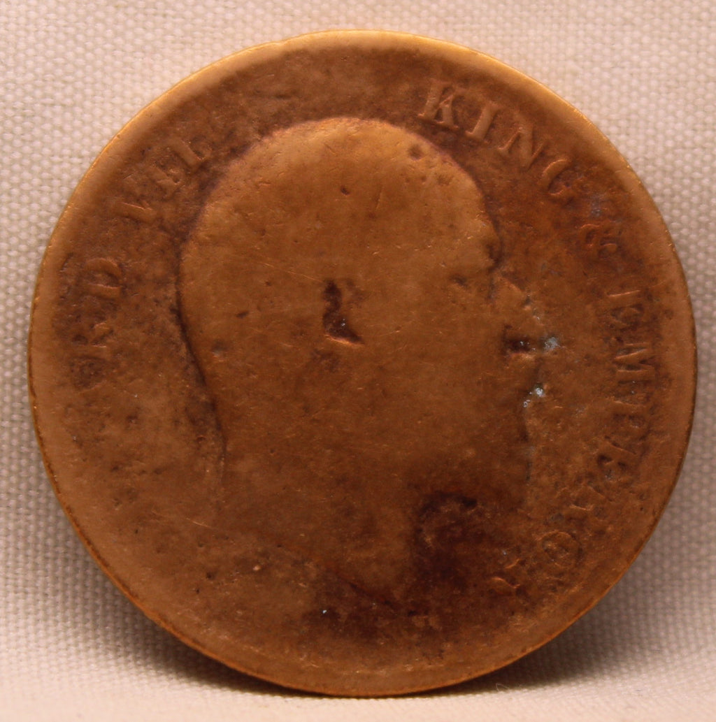 Quarter Anna 1908 Edward VII Bronze Coins