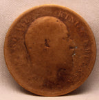 Quarter Anna 1908 Edward VII Bronze Coins