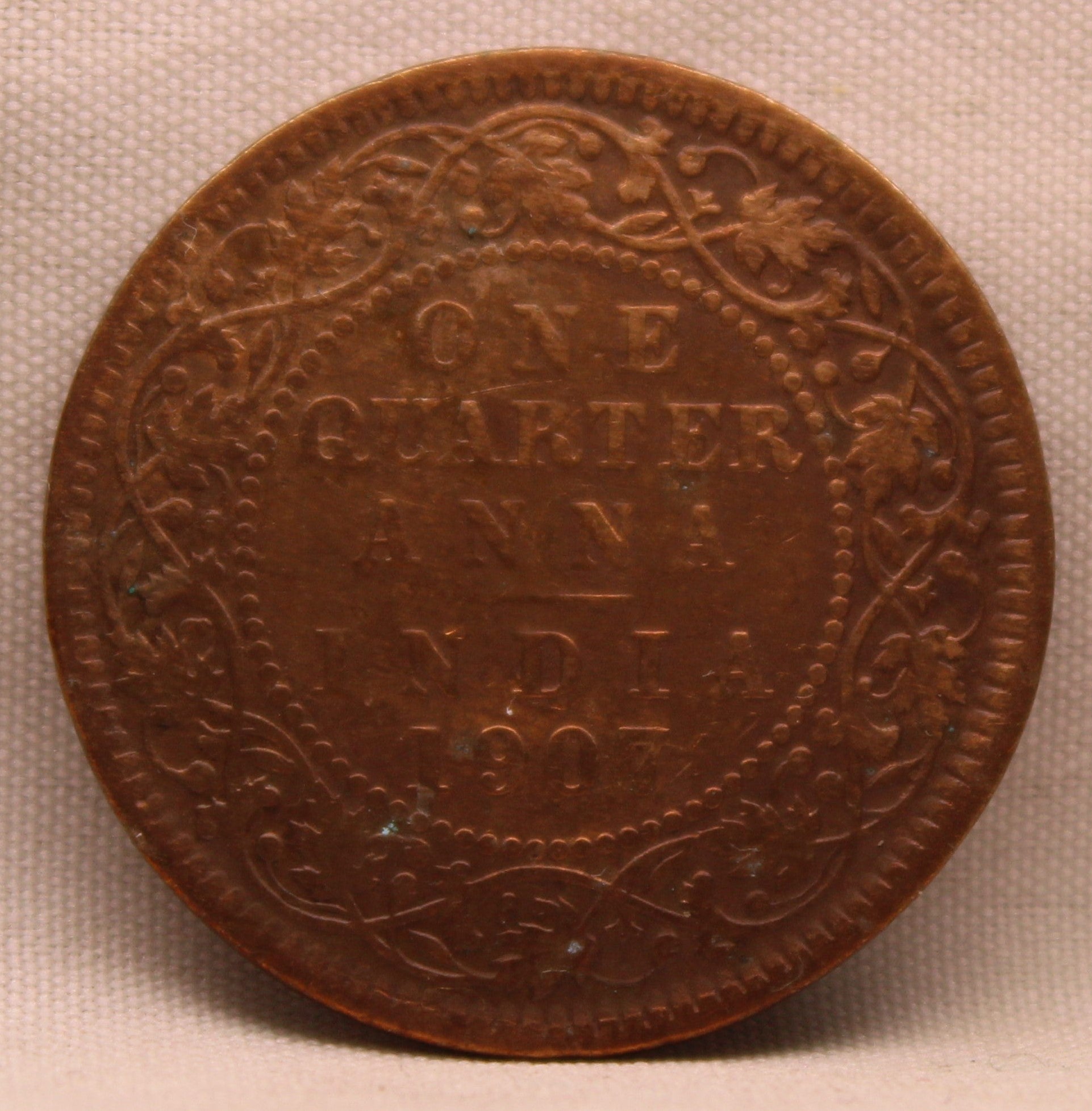 Quarter Anna 1907 Edward VII Bronze Coins