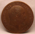 Quarter Anna 1907 Edward VII Bronze Coins