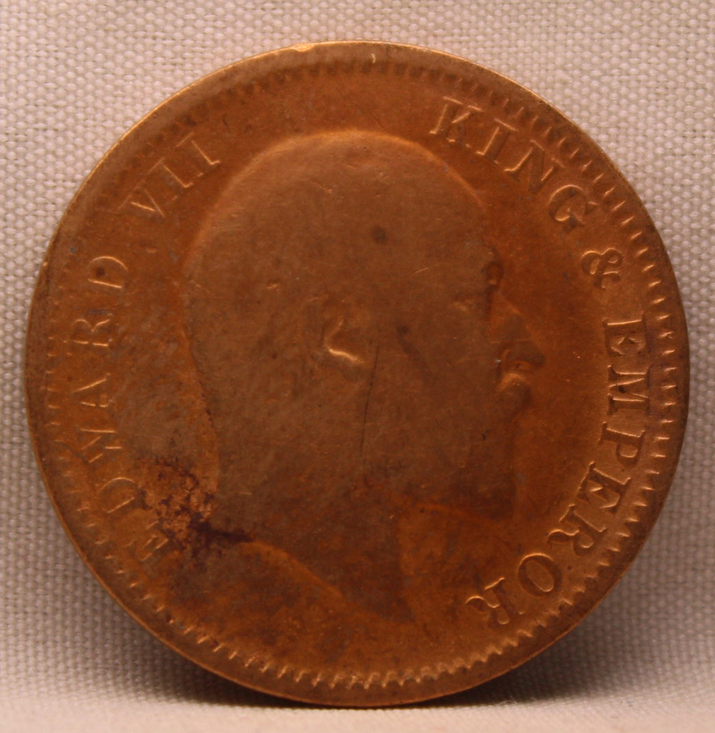 Quarter Anna 1907 Edward VII Bronze Coins