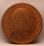Quarter Anna 1907 Edward VII Bronze Coins