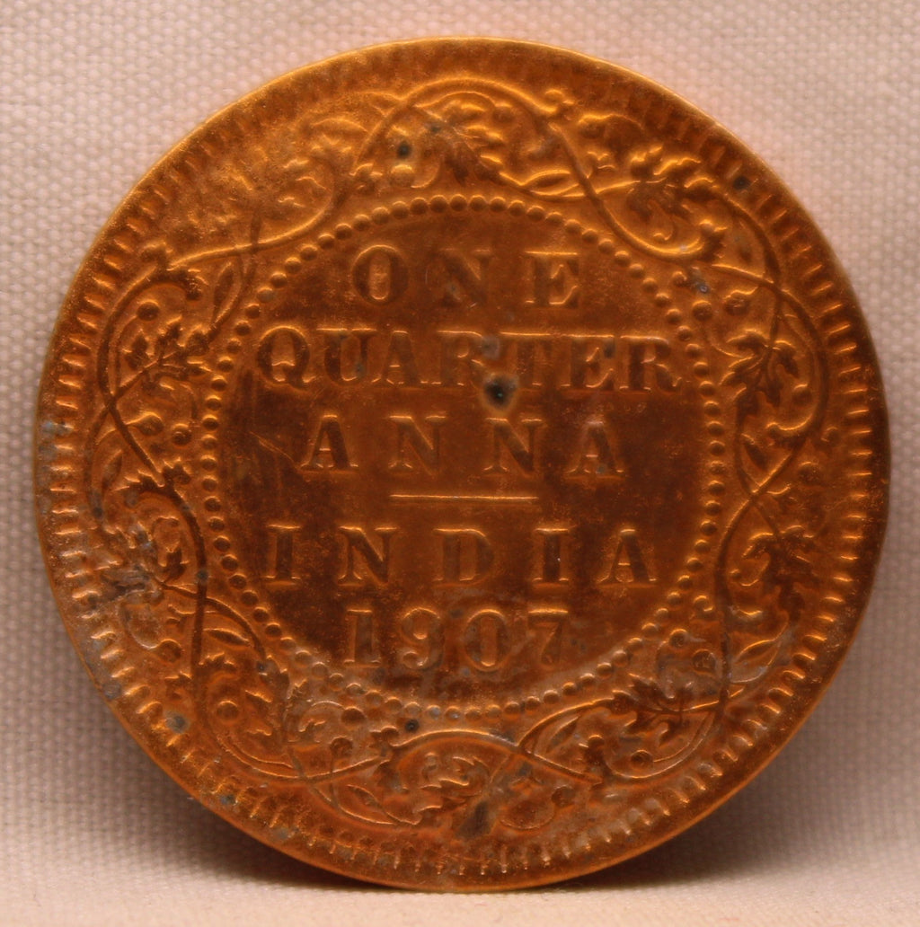 Quarter Anna 1907 Edward VII Bronze Coins