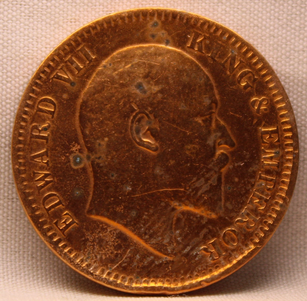 Quarter Anna 1907 Edward VII Bronze Coins