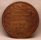 Quarter Anna 1907 Edward VII Bronze Coins