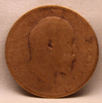 Quarter Anna 1907 Edward VII Bronze Coins