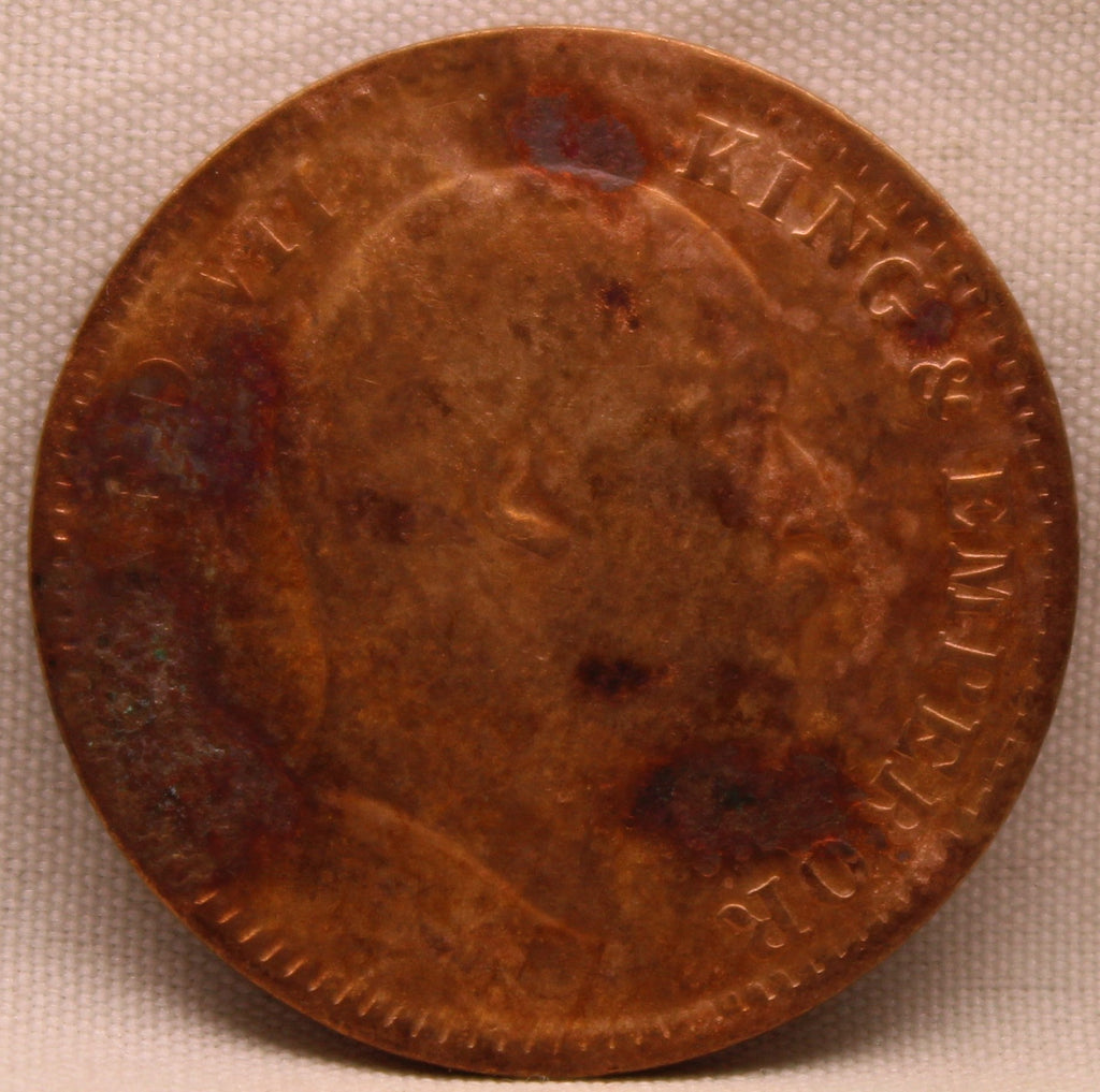 Quarter Anna 1907 Edward VII Bronze Coins
