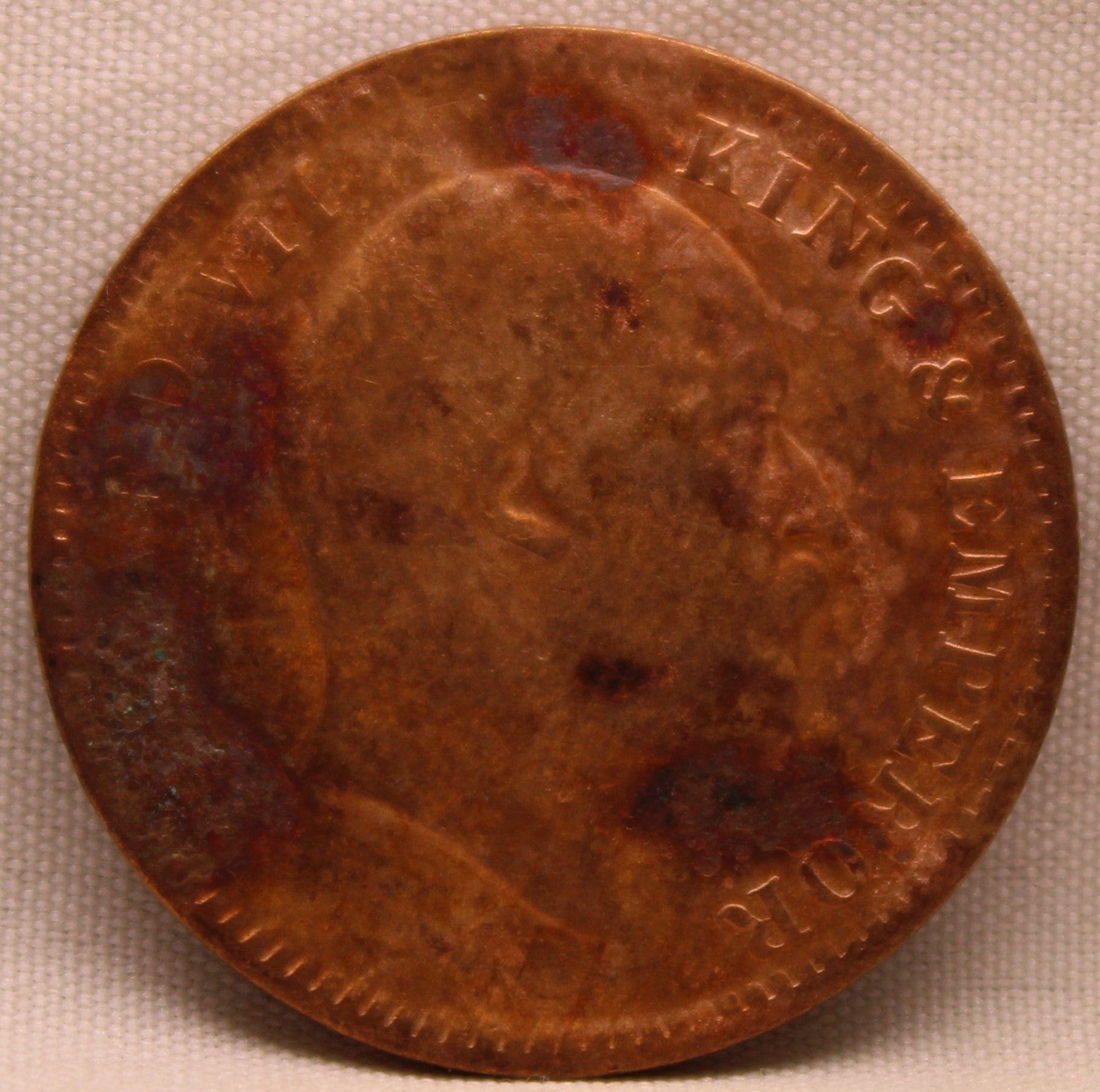 Quarter Anna 1907 Edward VII Bronze Coins