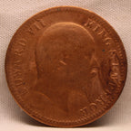 Quarter Anna 1907 Edward VII Bronze Coins