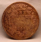 Quarter Anna 1907 Edward VII Bronze Coins