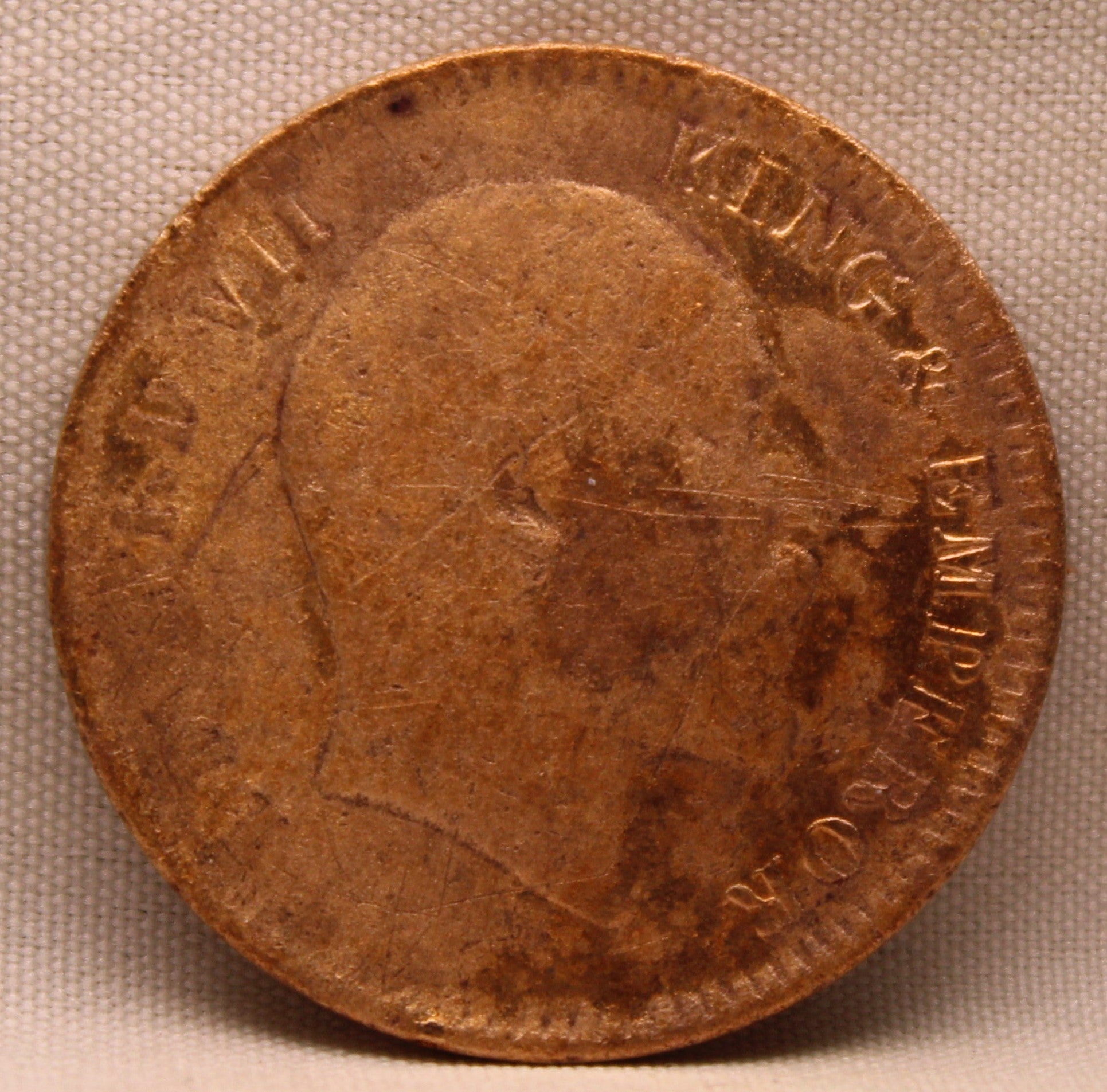 Quarter Anna 1907 Edward VII Bronze Coins