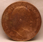 Quarter Anna 1908 Edward VII Bronze Coins