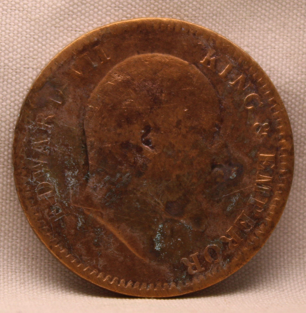 Quarter Anna 1908 Edward VII Bronze Coins