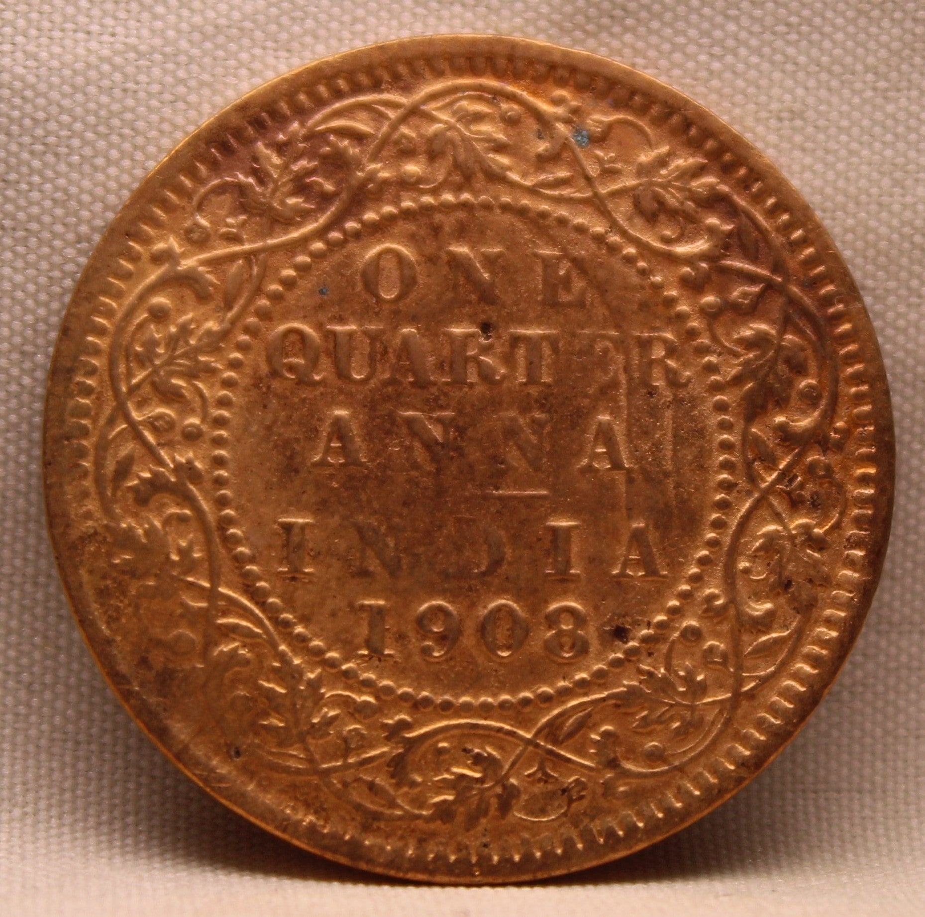 Quarter Anna 1908 Edward VII Bronze Coins