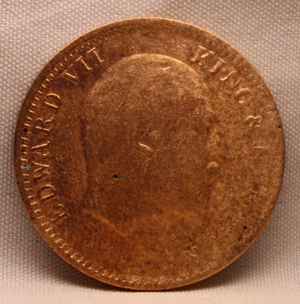 Quarter Anna 1908 Edward VII Bronze Coins