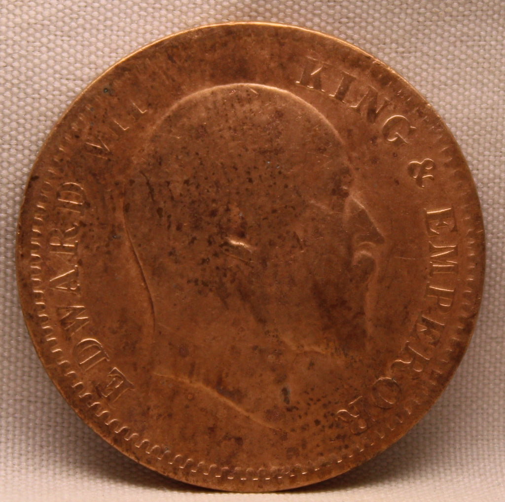 Quarter Anna 1908 Edward VII Bronze Coins