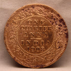 Quarter Anna 1908 Edward VII Bronze Coins