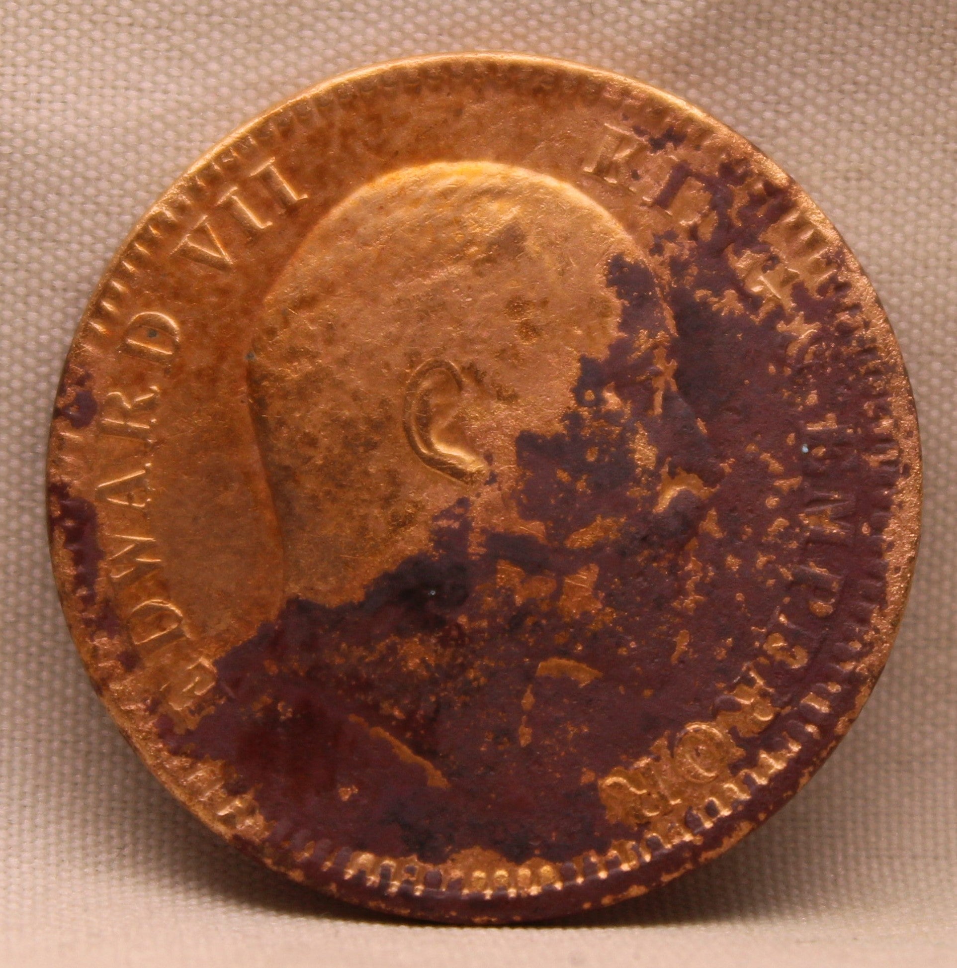 Quarter Anna 1908 Edward VII Bronze Coins