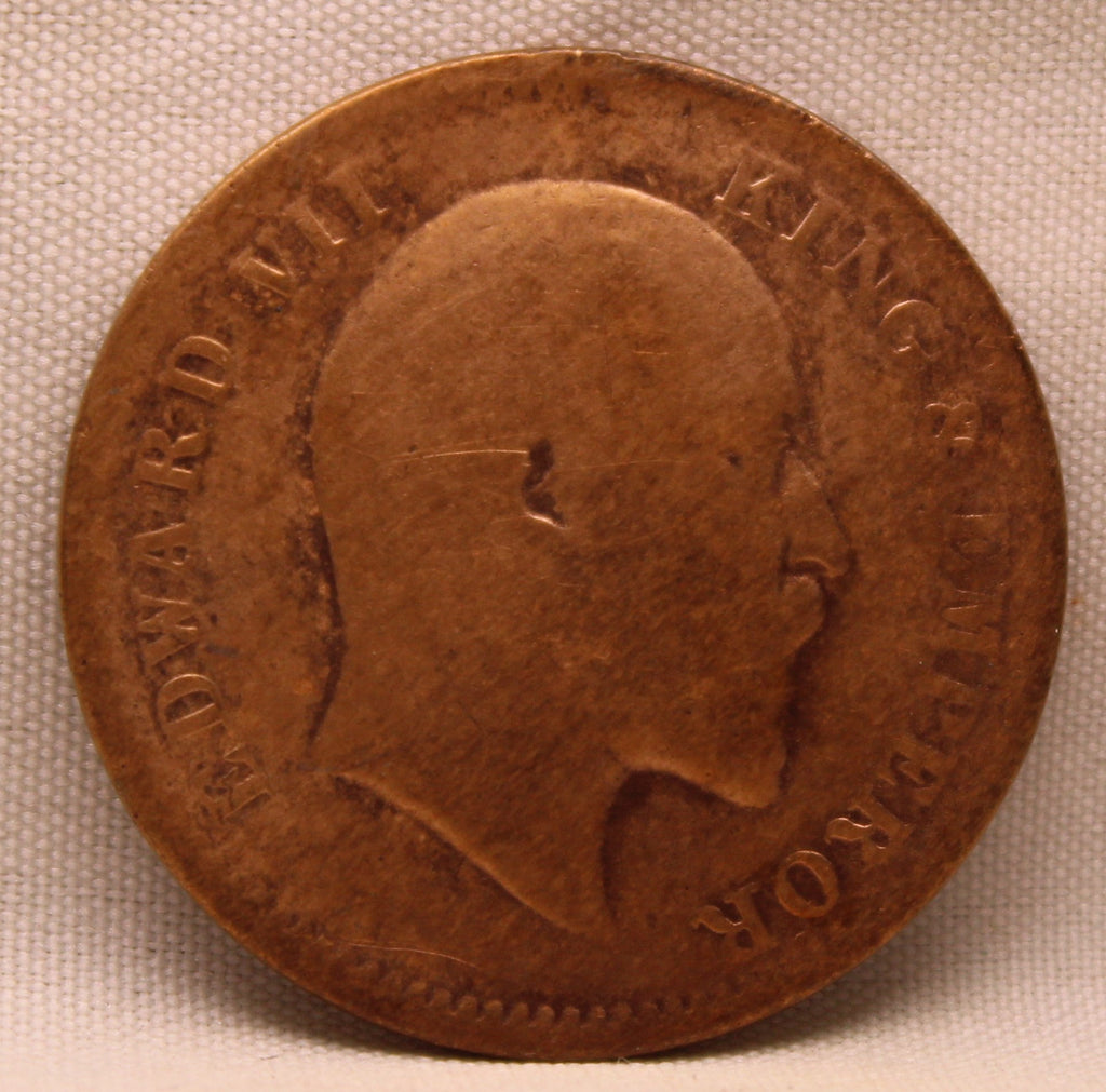 Quarter Anna 1908 Edward VII Bronze Coins