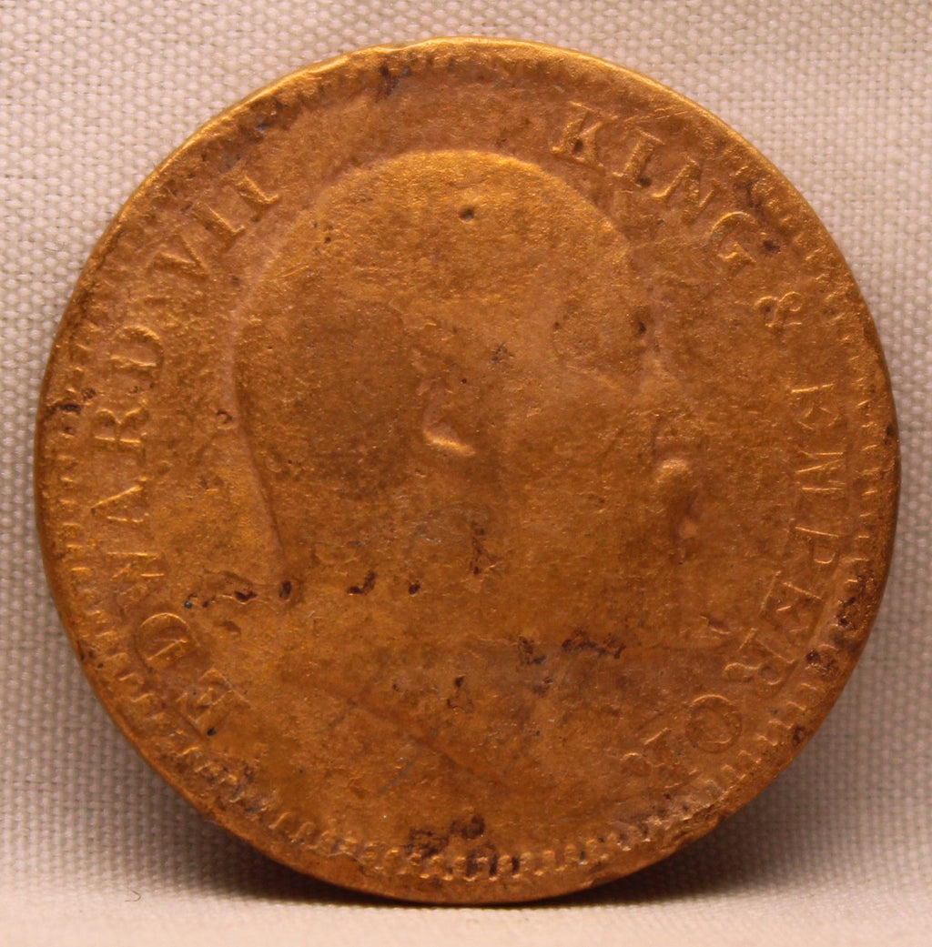 Quarter Anna 1908 Edward VII Bronze Coins