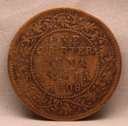 Quarter Anna 1908 Edward VII Bronze Coins