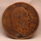 Quarter Anna 1908 Edward VII Bronze Coins